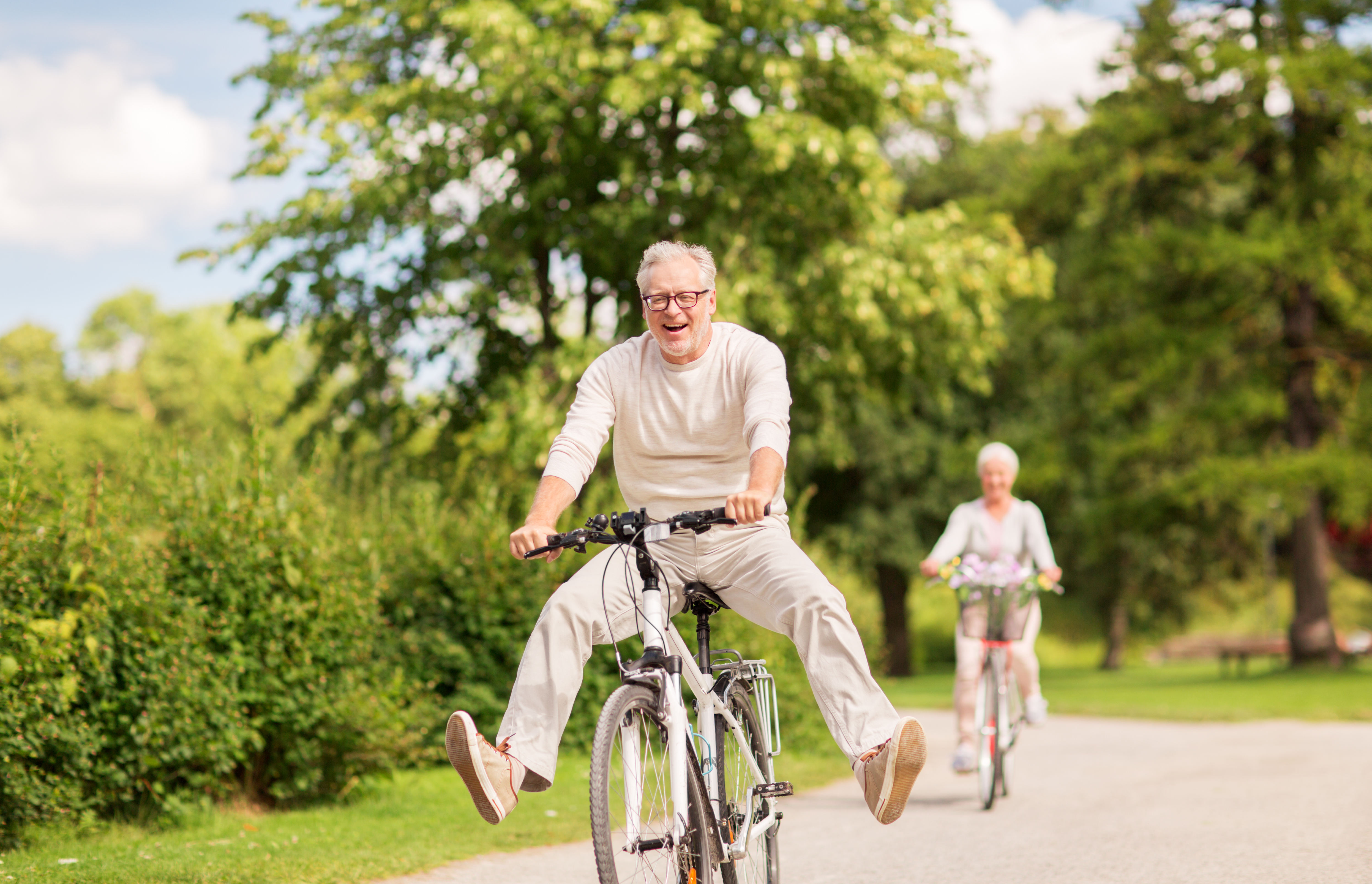 Man cycling on bike outdoors