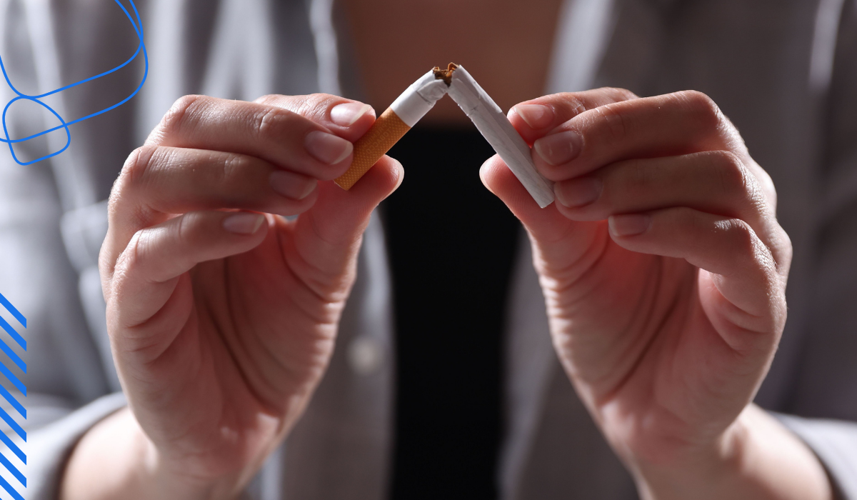 Breaking a cigarette