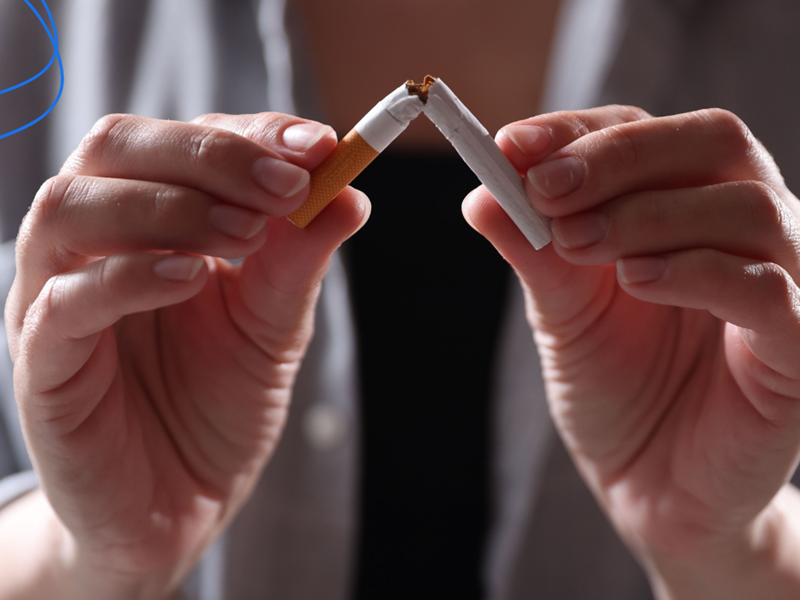 Breaking a cigarette